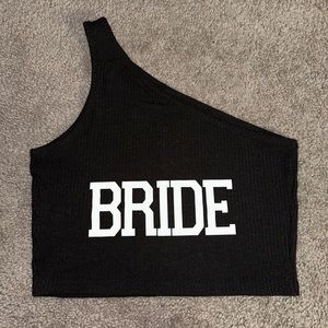 Bride one shoulder tank top